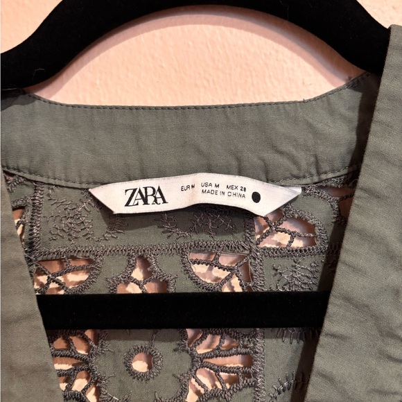 Zara Olive Green Patch Lace Men’s Dress Vest - Picture 2 of 6